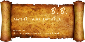 Bartánusz Barót névjegykártya